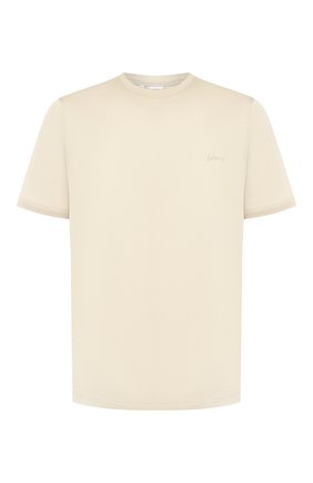 Мужская хлопковая футболка BRIONI бежевого цвета, арт. UJCA0L/PZ600 | Фото 1 (Материал внешний: Хлопок; Принт: Без принта; Длина (для топов): Стандартные; Стили: Кэжуэл; Рукава: Короткие; Региональные ограничения белый список (Axapta Mercury): RU)