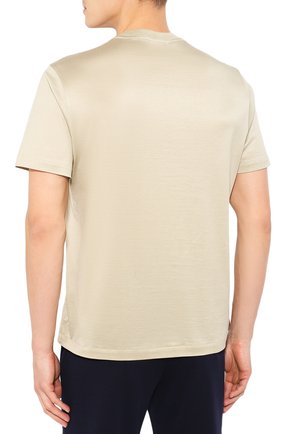 Мужская хлопковая футболка BRIONI бежевого цвета, арт. UJCA0L/PZ600 | Фото 4 (Принт: Без принта; Рукава: Короткие; Длина (для топов): Стандартные; Региональные ограничения белый список (Axapta Mercury): RU; Материал внешний: Хлопок; Стили: Кэжуэл)