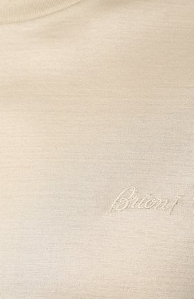 Мужская хлопковая футболка BRIONI бежевого цвета, арт. UJCA0L/PZ600 | Фото 5 (Принт: Без принта; Рукава: Короткие; Длина (для топов): Стандартные; Региональные ограничения белый список (Axapta Mercury): RU; Материал внешний: Хлопок; Стили: Кэжуэл)