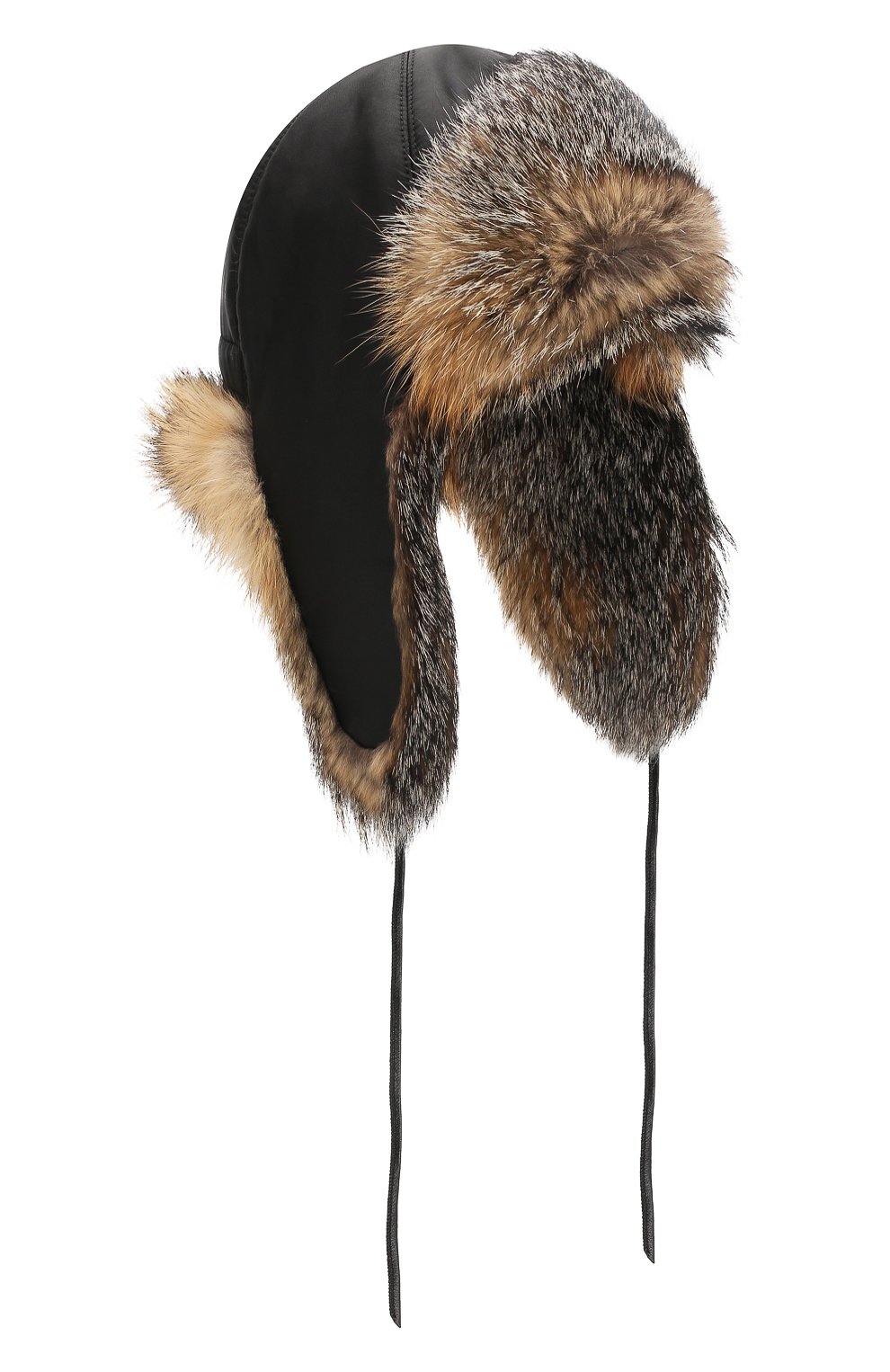 Мужская шапка-ушанка из меха лисы FURLAND бежевого цвета, арт. 0001109610099300143 | Фото 1 (Материал: Текстиль, Натуральный мех)