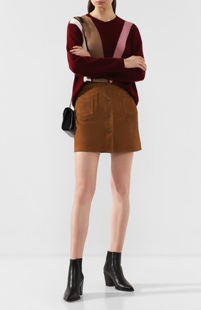 Женская замшевая юбка SAINT LAURENT коричневого цвета по цене 157500 руб., арт. 602763/YC2AY | Фото 2 Женская замшевая юбка SAINT LAURENT коричневого цвета, арт. 602763/YC2AY | Фото 2