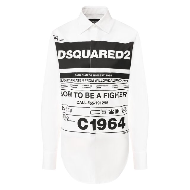 Хлопковая рубашка Dsquared2 10689388