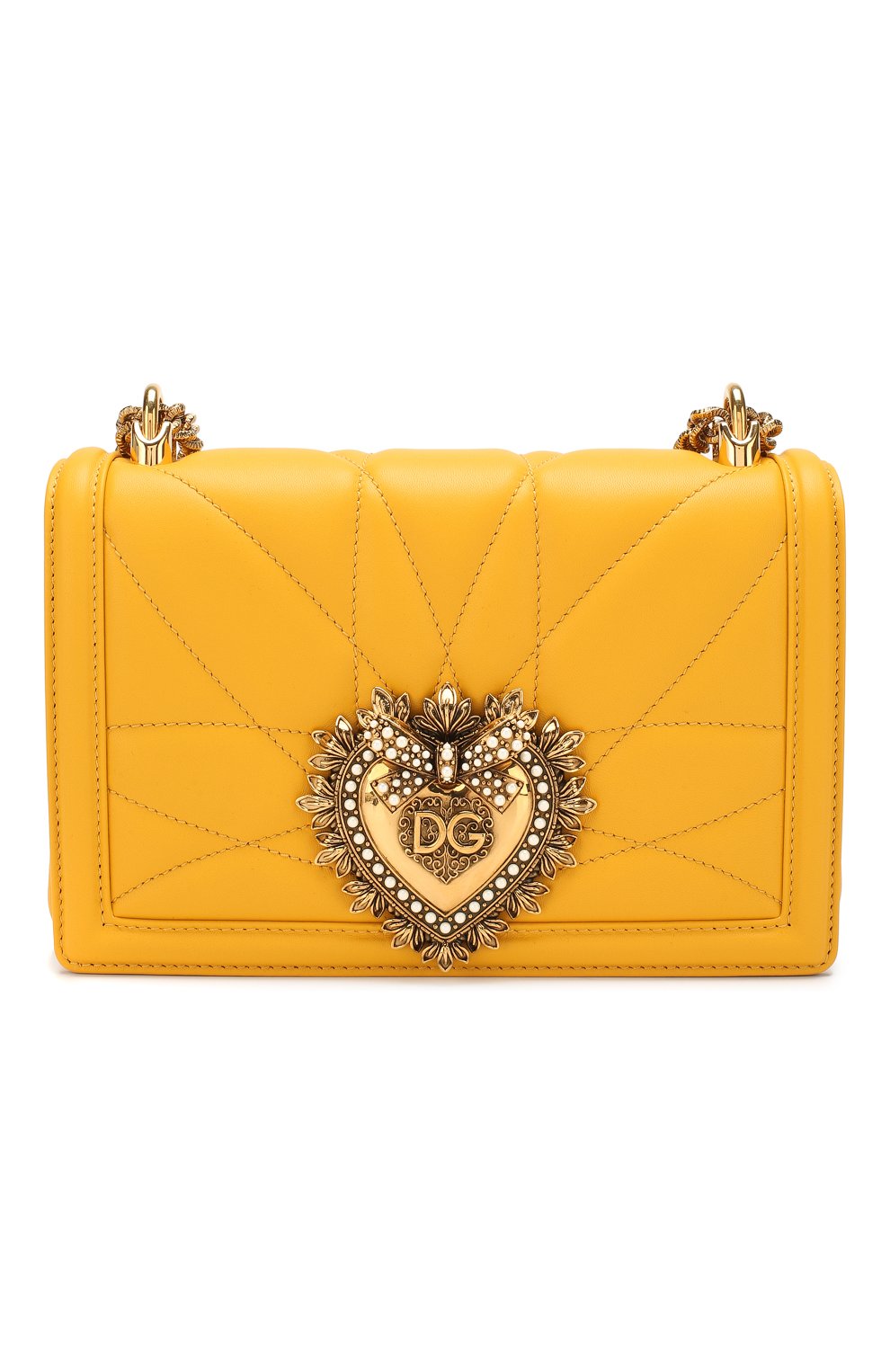 Женская сумка devotion small DOLCE & GABBANA желтого цвета, арт. BB6652/AV967 | Фото 1