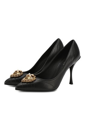 Женская кожаные туфли devotion DOLCE & GABBANA черного цвета по цене 59500 руб., арт. CD1471/AV967 | Фото 1 Женская кожаные туфли devotion DOLCE & GABBANA черного цвета, арт. CD1471/AV967 | Фото 1