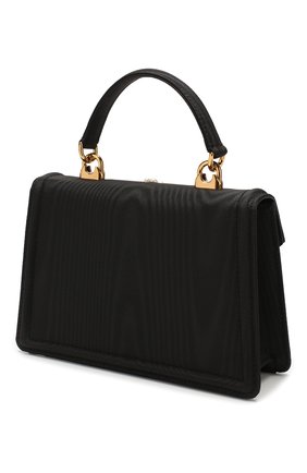 Женская сумка devotion small DOLCE & GABBANA черного цвета, арт. BB6711/AJ672 | Фото 3 (Женское Кросс-КТ: Вечерняя сумка; Сумки-технические: Сумки top-handle; Ремень/цепочка: На ремешке; Материал: Текстиль; Размер: small)