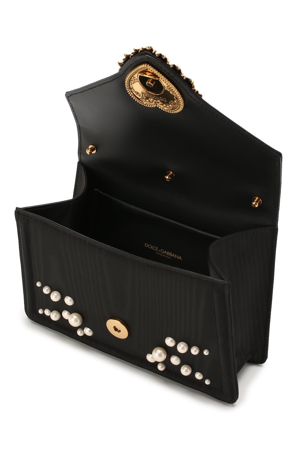 Женская сумка devotion small DOLCE & GABBANA черного цвета по цене 0 руб., арт. BB6711/AJ672 | Фото 4 Женская сумка devotion small DOLCE & GABBANA черного цвета, арт. BB6711/AJ672 | Фото 4 (Женское Кросс-КТ: Вечерняя сумка; Сумки-технические: Сумки top-handle; Ремень/цепочка: На ремешке; Материал: Текстиль; Размер: small)