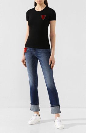 Женские джинсы EMPORIO ARMANI синего цвета по цене 22650 руб., арт. 3H2J81/2D7TZ | Фото 2 Женские джинсы EMPORIO ARMANI синего цвета, арт. 3H2J81/2D7TZ | Фото 2