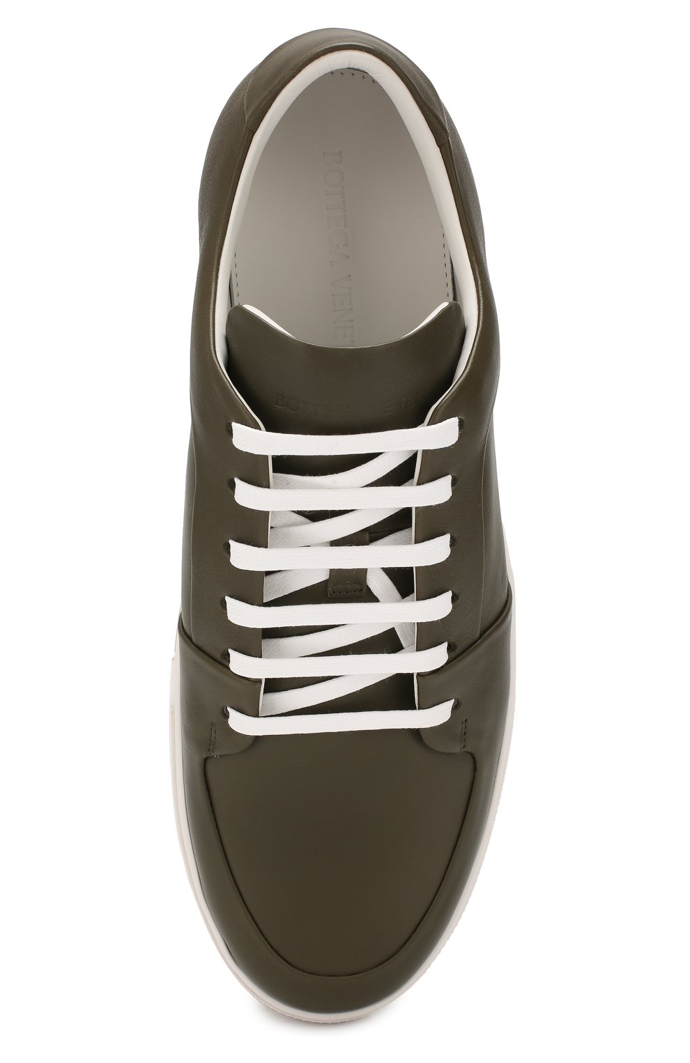 Мужские хаки кожаные кеды BOTTEGA VENETA — купить за 42650 ...