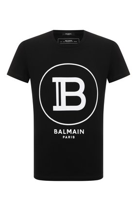 Мужская хлопковая футболка BALMAIN черного цвета по цене 29300 руб., арт. TH11601/I201 | Фото 1 Мужская хлопковая футболка BALMAIN черного цвета, арт. TH11601/I201 | Фото 1