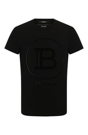 Мужская хлопковая футболка BALMAIN черного цвета по цене 32450 руб., арт. TH11601/I233 | Фото 1 Мужская хлопковая футболка BALMAIN черного цвета, арт. TH11601/I233 | Фото 1