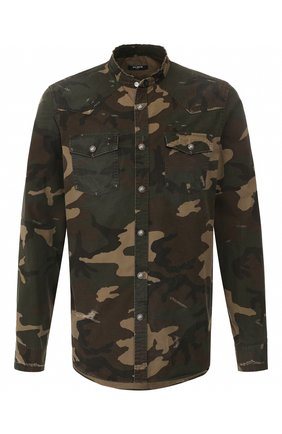 Мужская хлопковая рубашка BALMAIN хаки цвета по цене 79950 руб., арт. TH12326/Z093 | Фото 1 Мужская хлопковая рубашка BALMAIN хаки цвета, арт. TH12326/Z093 | Фото 1