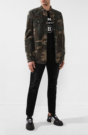 Мужская хлопковая рубашка BALMAIN хаки цвета по цене 79950 руб., арт. TH12326/Z093 | Фото 2 Мужская хлопковая рубашка BALMAIN хаки цвета, арт. TH12326/Z093 | Фото 2