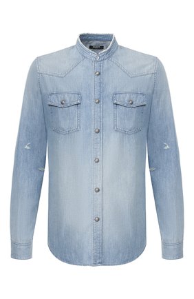 Мужская джинсовая рубашка BALMAIN синего цвета по цене 108000 руб., арт. TH12328/Z090 | Фото 1 Мужская джинсовая рубашка BALMAIN синего цвета, арт. TH12328/Z090 | Фото 1