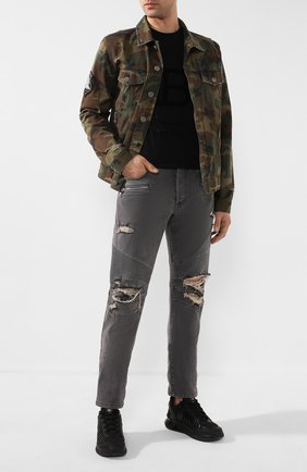 Мужские джинсы BALMAIN серого цвета по цене 96850 руб., арт. TH15428/Z075 | Фото 2 Мужские джинсы BALMAIN серого цвета, арт. TH15428/Z075 | Фото 2