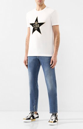 Мужские джинсы DOLCE & GABBANA голубого цвета по цене 48100 руб., арт. GY07CD/G8BY8 | Фото 2 Мужские джинсы DOLCE & GABBANA голубого цвета, арт. GY07CD/G8BY8 | Фото 2