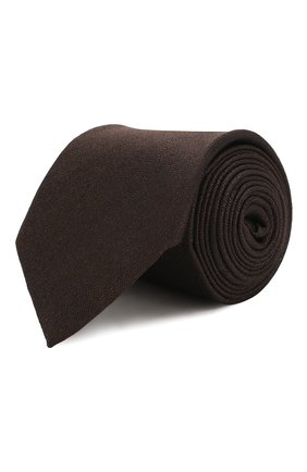 Мужской шелковый галстук ERMENEGILDO ZEGNA коричневого цвета, арт. Z7D30/1L7 | Фото 1 (Материал: Текстиль, Шелк; Принт: Без принта; Статус проверки: Проверена категория)