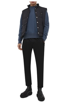 Мужские хлопковые брюки DOLCE & GABBANA черного цвета, арт. GYACET/FUFJR | Фото 2 (Случай: Повседневный; Материал внешний: Хлопок; Статус проверки: Проверена категория)