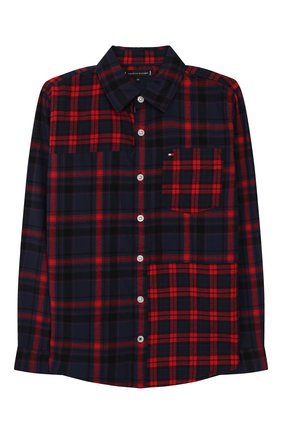 Детская хлопковая рубашка TOMMY HILFIGER синего цвета по цене 6990 руб., арт. KB0KB05296 | Фото 1 Детская хлопковая рубашка TOMMY HILFIGER синего цвета, арт. KB0KB05296 | Фото 1