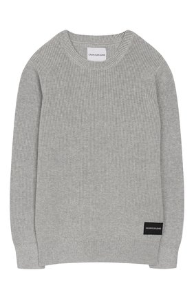 Детский пуловер CALVIN KLEIN JEANS KIDS серого цвета по цене 5990 руб., арт. IB0IB00316 | Фото 1 Детский пуловер CALVIN KLEIN JEANS KIDS серого цвета, арт. IB0IB00316 | Фото 1