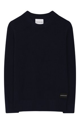 Детский пуловер CALVIN KLEIN JEANS KIDS темно-синего цвета по цене 5990 руб., арт. IB0IB00316 | Фото 1 Детский пуловер CALVIN KLEIN JEANS KIDS темно-синего цвета, арт. IB0IB00316 | Фото 1