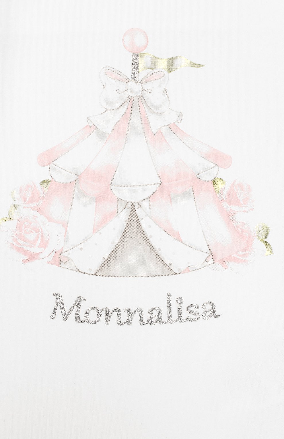 Детский хлопковый топ MONNALISA розового цвета, арт. 315611SG | Фото 3 (Кросс-КТ НВ: Топ; Рукава: Короткие; Материал внешний: Хлопок; Статус проверки: Проверена категория)
