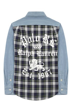 Детская джинсовая рубашка POLO RALPH LAUREN голубого цвета по цене 5885 руб., арт. 321750020 | Фото 2 Детская джинсовая рубашка POLO RALPH LAUREN голубого цвета, арт. 321750020 | Фото 2