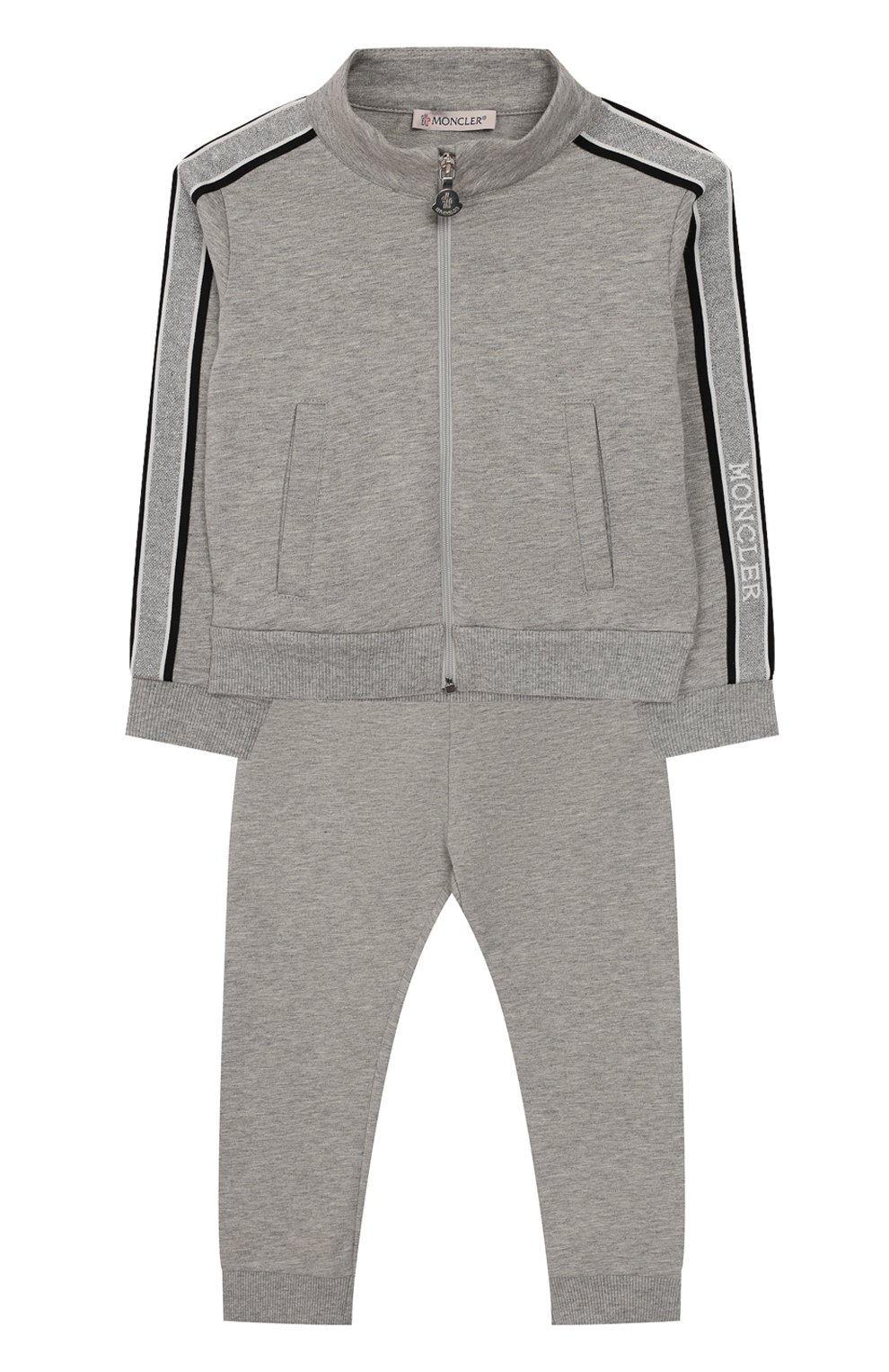 Детский комплект из толстовки и брюк MONCLER серого цвета, арт. F1-951-8M700-10-809DQ | Фото 1