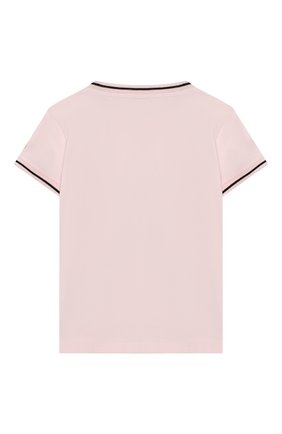 Детский хлопковая футболка MONCLER розового цвета, арт. F1-951-8C702-10-8790A | Фото 2 (Материал внешний: Хлопок; Рукава: Короткие; Статус проверки: Проверена категория; Кросс-КТ НВ: Футболка)