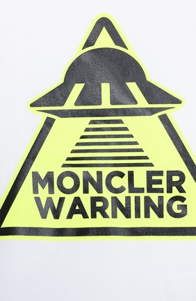 Детский хлопковая футболка MONCLER белого цвета по цене 6870 руб., арт. F1-951-8C701-20-8790A | Фото 3 Детский хлопковая футболка MONCLER белого цвета, арт. F1-951-8C701-20-8790A | Фото 3