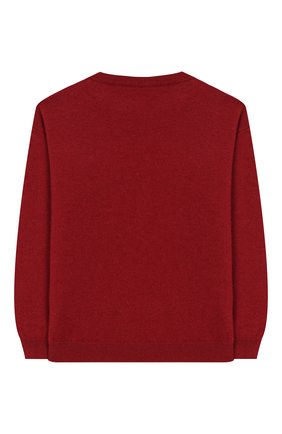 Детский кашемировый пуловер BRUNELLO CUCINELLI красного цвета, арт. B12163200A | Фото 2 (Рукава: Длинные; Материал внешний: Шерсть, Кашемир; Статус проверки: Проверена категория; Принт: Без принта; Девочки Кросс-КТ: Пуловер-одежда)