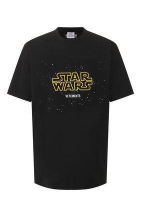 Мужская хлопковая футболка star wars x vetements VETEMENTS черного цвета по цене 21600 руб., арт. USW21TS001 1600/M | Фото 1 Мужская хлопковая футболка star wars x vetements VETEMENTS черного цвета, арт. USW21TS001 1600/M | Фото 1