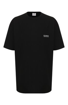 Мужская хлопковая футболка star wars x vetements VETEMENTS черного цвета по цене 21600 руб., арт. USW21TS003 1600/M | Фото 1 Мужская хлопковая футболка star wars x vetements VETEMENTS черного цвета, арт. USW21TS003 1600/M | Фото 1