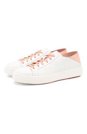 Женские кожаные кеды SANTONI белого цвета по цене 29950 руб., арт. WBCE60517BARXLTDI42 | Фото 1 Женские кожаные кеды SANTONI белого цвета, арт. WBCE60517BARXLTDI42 | Фото 1
