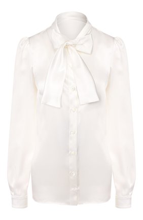 Женская шелковая блузка DOLCE & GABBANA белого цвета по цене 65550 руб., арт. F5L63T/FU1AU | Фото 1 Женская шелковая блузка DOLCE & GABBANA белого цвета, арт. F5L63T/FU1AU | Фото 1