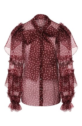 Женская шелковая блузка DOLCE & GABBANA бордового цвета по цене 78750 руб., арт. F5M17T/IS1BX | Фото 1 Женская шелковая блузка DOLCE & GABBANA бордового цвета, арт. F5M17T/IS1BX | Фото 1