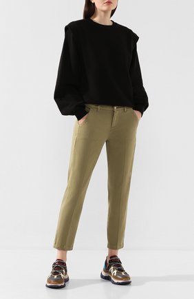 Женские брюки 7 FOR ALL MANKIND хаки цвета по цене 17550 руб., арт. JSL4V600SG | Фото 2 Женские брюки 7 FOR ALL MANKIND хаки цвета, арт. JSL4V600SG | Фото 2