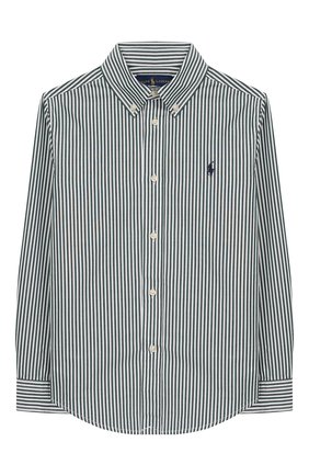 Детская хлопковая рубашка RALPH LAUREN зеленого цвета по цене 5415 руб., арт. 321750006 | Фото 1 Детская хлопковая рубашка RALPH LAUREN зеленого цвета, арт. 321750006 | Фото 1