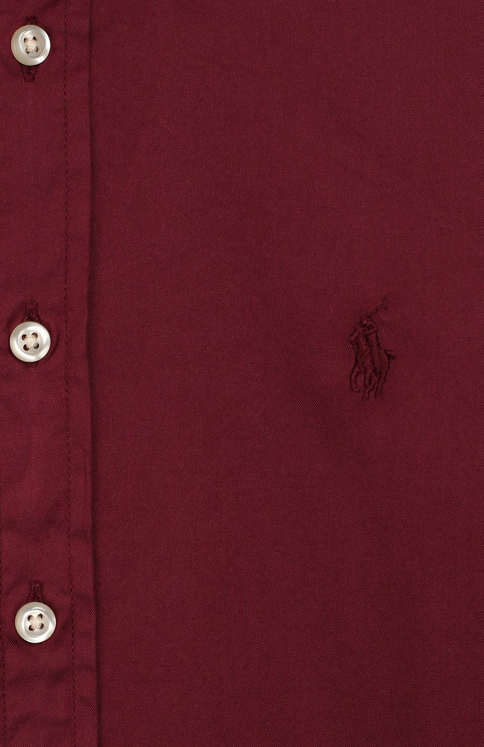 Детская хлопковая рубашка RALPH LAUREN бордового цвета, арт. 323750013 | Фото 3 (Рукава: Длинные; Принт: Без принта; Случай: Повседневный; Материал внешний: Хлопок; Статус проверки: Проверена категория)