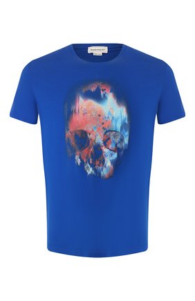 Мужская хлопковая футболка ALEXANDER MCQUEEN синего цвета по цене 14500 руб., арт. 595650/Q0Z60 | Фото 1 Мужская хлопковая футболка ALEXANDER MCQUEEN синего цвета, арт. 595650/Q0Z60 | Фото 1