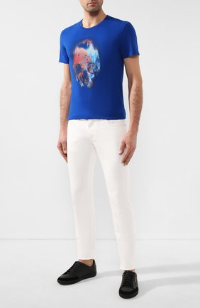 Мужская хлопковая футболка ALEXANDER MCQUEEN синего цвета по цене 14500 руб., арт. 595650/Q0Z60 | Фото 2 Мужская хлопковая футболка ALEXANDER MCQUEEN синего цвета, арт. 595650/Q0Z60 | Фото 2