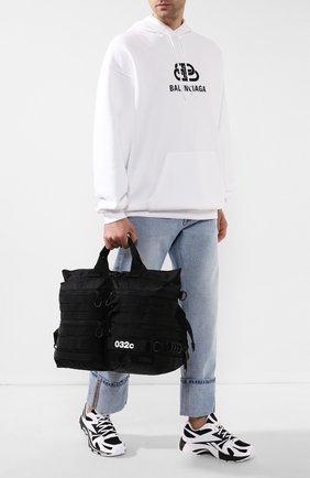 Мужская текстильная сумка adidas x 032c ADIDAS черного цвета, арт. FN1307 | Фото 2 (Ремень/цепочка: На ремешке; Материал: Текстиль; Размер: large)