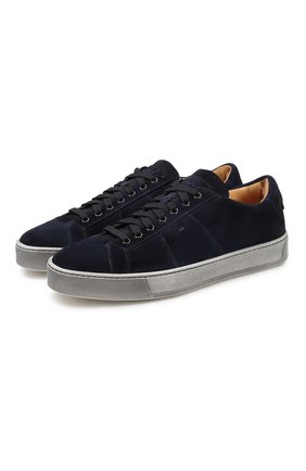 Мужские замшевые кеды SANTONI синего цвета по цене 33200 руб., арт. MBGL20850SP0MPSHU55 | Фото 1 Мужские замшевые кеды SANTONI синего цвета, арт. MBGL20850SP0MPSHU55 | Фото 1