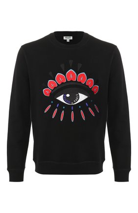 Мужской хлопковый свитшот holiday KENZO черного цвета по цене 21500 руб., арт. F965SW0564X7 | Фото 1 Мужской хлопковый свитшот holiday KENZO черного цвета, арт. F965SW0564X7 | Фото 1