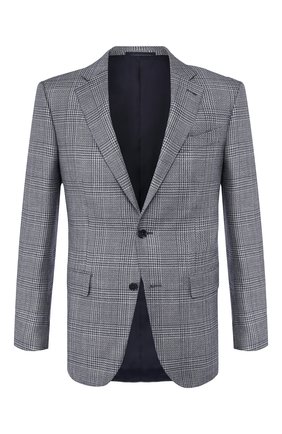 Мужской пиджак из смеси шелка и шерсти ERMENEGILDO ZEGNA голубого цвета по цене 132000 руб., арт. 749067/121220 | Фото 1 Мужской пиджак из смеси шелка и шерсти ERMENEGILDO ZEGNA голубого цвета, арт. 749067/121220 | Фото 1