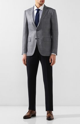Мужской пиджак из смеси шелка и шерсти ERMENEGILDO ZEGNA голубого цвета по цене 132000 руб., арт. 749067/121220 | Фото 2 Мужской пиджак из смеси шелка и шерсти ERMENEGILDO ZEGNA голубого цвета, арт. 749067/121220 | Фото 2