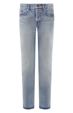 Мужские джинсы SAINT LAURENT голубого цвета по цене 47150 руб., арт. 597052/YM372 | Фото 1 Мужские джинсы SAINT LAURENT голубого цвета, арт. 597052/YM372 | Фото 1 (Материал внешний: Хлопок, Деним; Длина (брюки, джинсы): Стандартные; Силуэт М (брюки): Прямые)