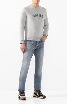 Мужские джинсы SAINT LAURENT голубого цвета по цене 47150 руб., арт. 597052/YM372 | Фото 2 Мужские джинсы SAINT LAURENT голубого цвета, арт. 597052/YM372 | Фото 2 (Материал внешний: Хлопок, Деним; Длина (брюки, джинсы): Стандартные; Силуэт М (брюки): Прямые)
