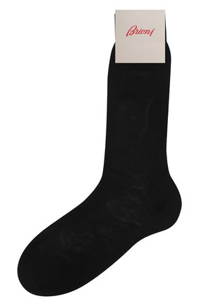 Мужские хлопковые носки BRIONI черного цвета, арт. 0VMC00/P9Z02 | Фото 1 (Материал внешний: Хлопок; Кросс-КТ: бельё; Статус проверки: Проверена категория; Региональные ограничения белый список (Axapta Mercury): RU)