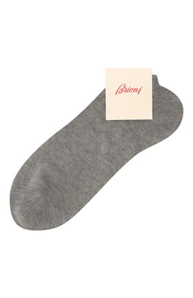 Мужские хлопковые носки BRIONI серого цвета, арт. 0VIM00/07Z01 | Фото 1 (Материал внешний: Хлопок; Кросс-КТ: бельё; Статус проверки: Проверена категория; Региональные ограничения белый список (Axapta Mercury): RU)