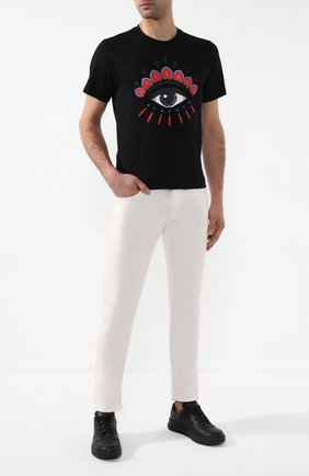Мужская хлопковая футболка holiday KENZO черного цвета по цене 8795 руб., арт. F965TS0384Y7 | Фото 2 Мужская хлопковая футболка holiday KENZO черного цвета, арт. F965TS0384Y7 | Фото 2
